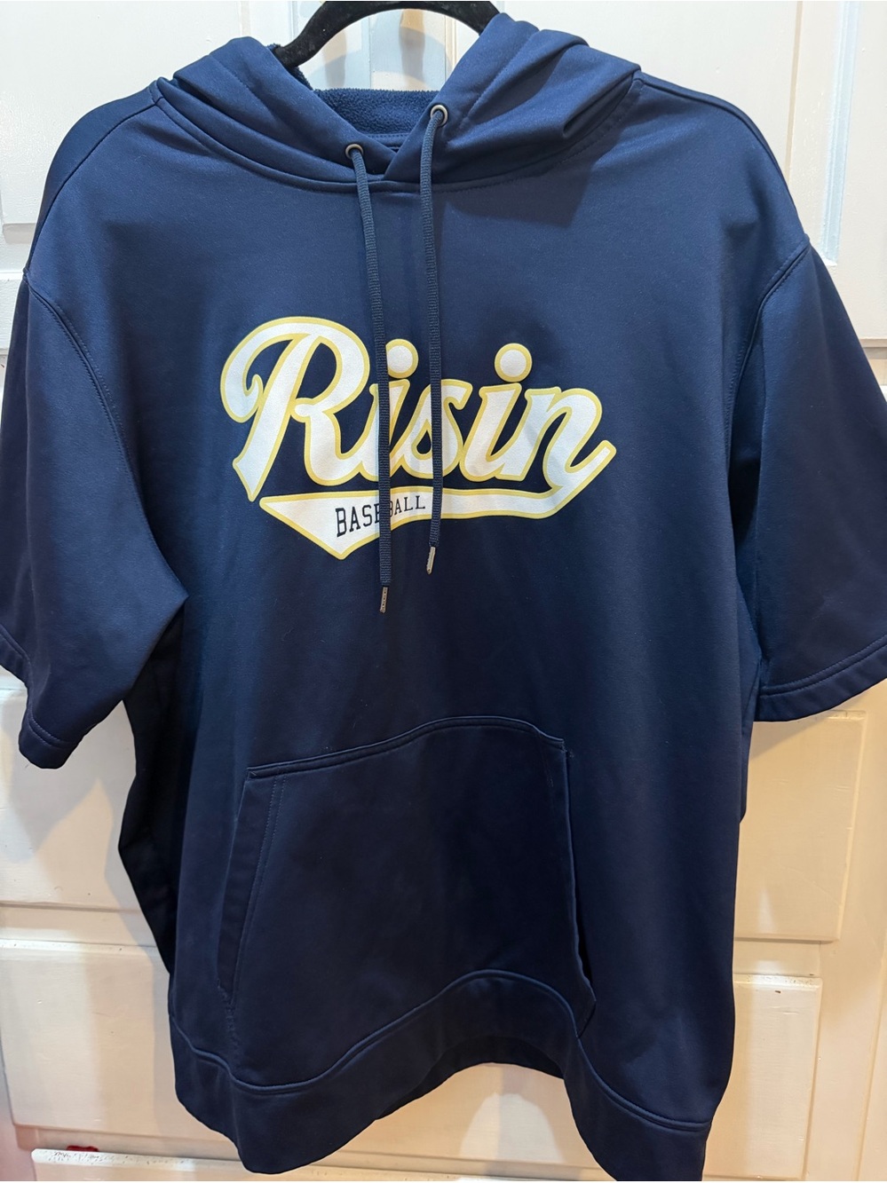 Risin Baseball Short Sleeved Pullover Hoodie XL Sport-Tek Navy